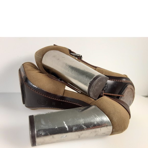 Dries Van Noten Italy Heels Military Style Heels Green Kaki Brown US 5 - Picture 8 of 9